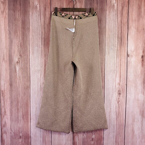 Free People Large Sun in the West Pants Black Magic Combo Boho Chic Wide Leg - Picture 4 of 12